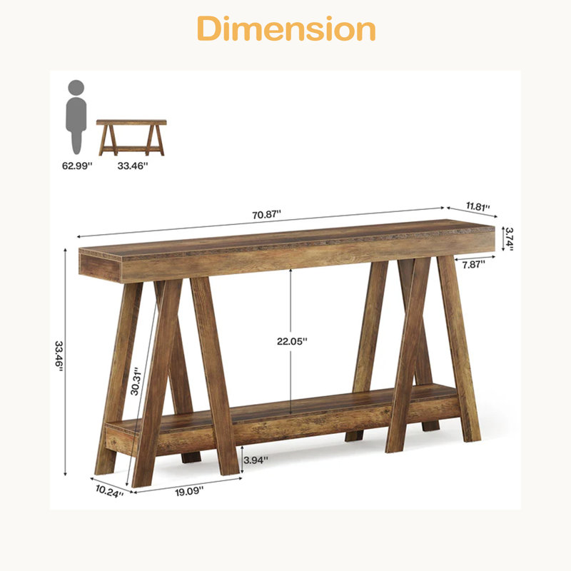 2-Tier Hall Table,Entryway Table,Functional Console Table