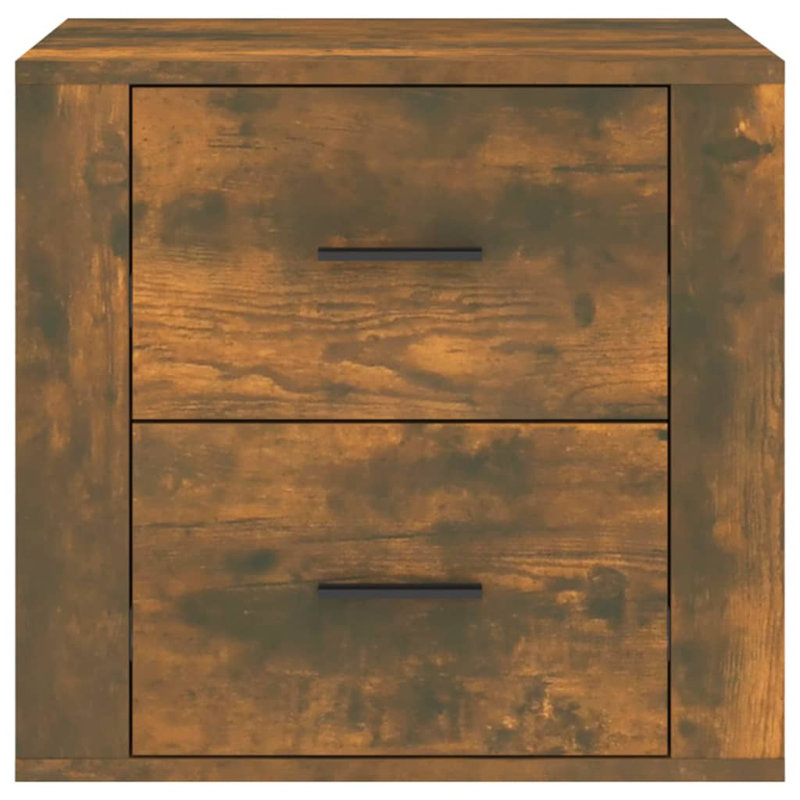 Kenneisha 50cm W Manufactured Wood Bedside Table, Smoked Oak