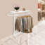 Support à vêtements autoportant blanc moderne avec tablette, organisateur de vêtements en acier robuste pour chambre à coucher, vestibule ou présentoir de boutique