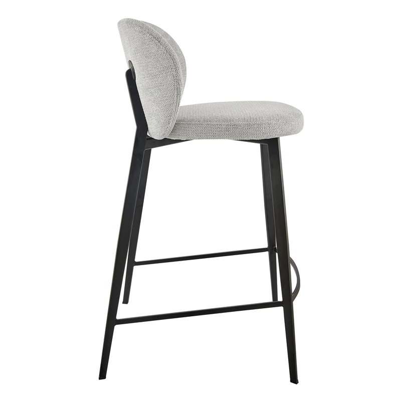 Granger Upholstered Counter Stool with Metal Frame, Gray, Counter Stool (26" Seat Height)