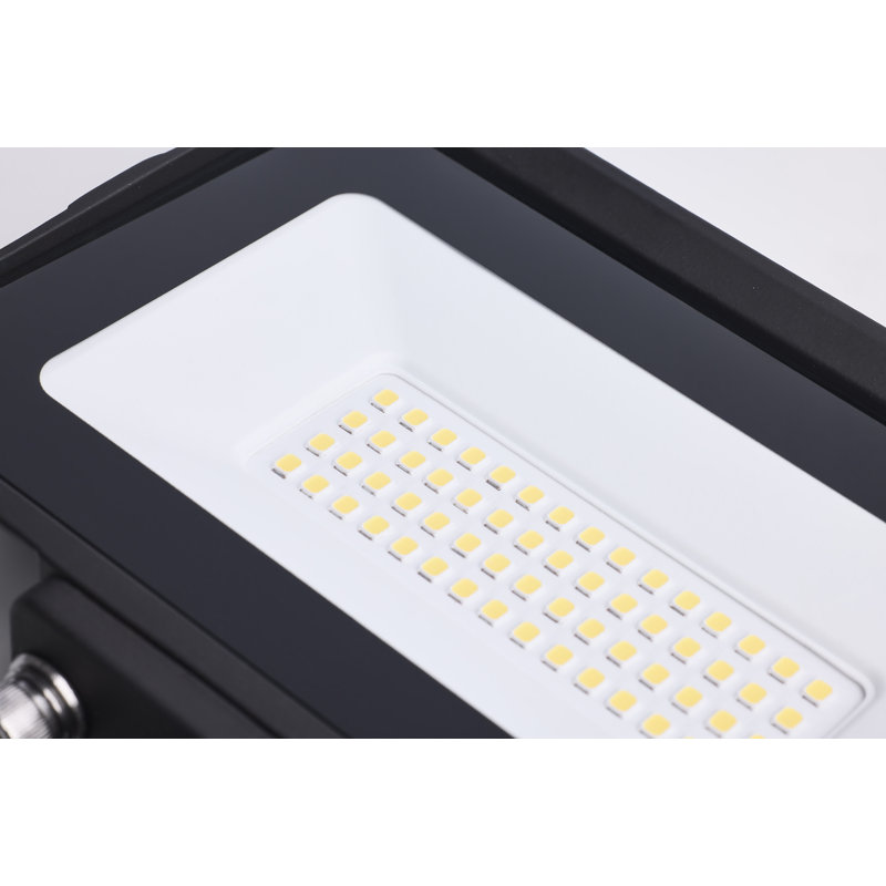 50 Watt LED DOB Tempered Glass Flood Light 4000K CCT Bronze Finish, 7.4" H x 5.97" W x 1.02" D