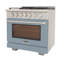 KUCHT Professional 36 po 5,2 pieds cubes Cuisinière au gaz propane et four à convection en bleu clair avec brûleurs True Simmer-96898028-96898031