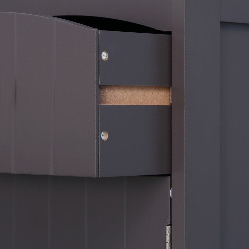 Unité de rangement pour salle de bain - 3 tablettes et tiroir brun pour organiser les tablettes de l'armoire