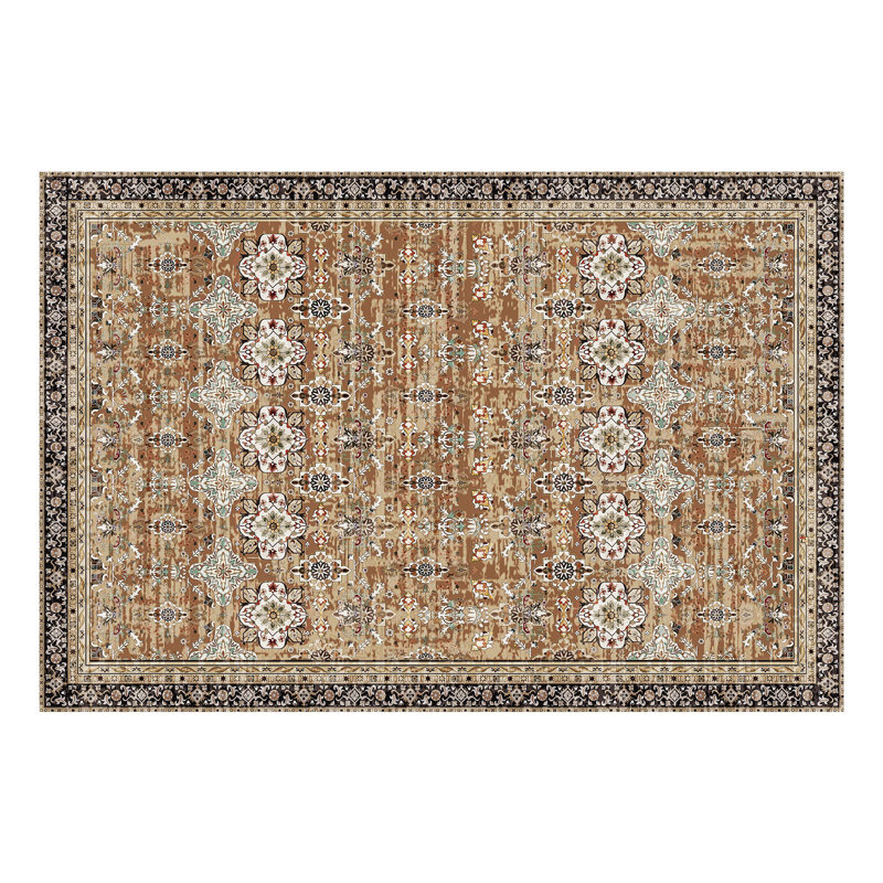 Large Area Rug 6 X 9 Ft Anti-Skid Tear-Resistant Floor Mat Vintage Brown Green, Rectangle 6' x 9'