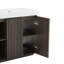 Meuble-lavabo double en noyer, panneau de particules durable, design contemporain pour salle de bain moderne
