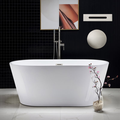 59'' x 29.5'' Freestanding Soaking Acrylic Bathtub
