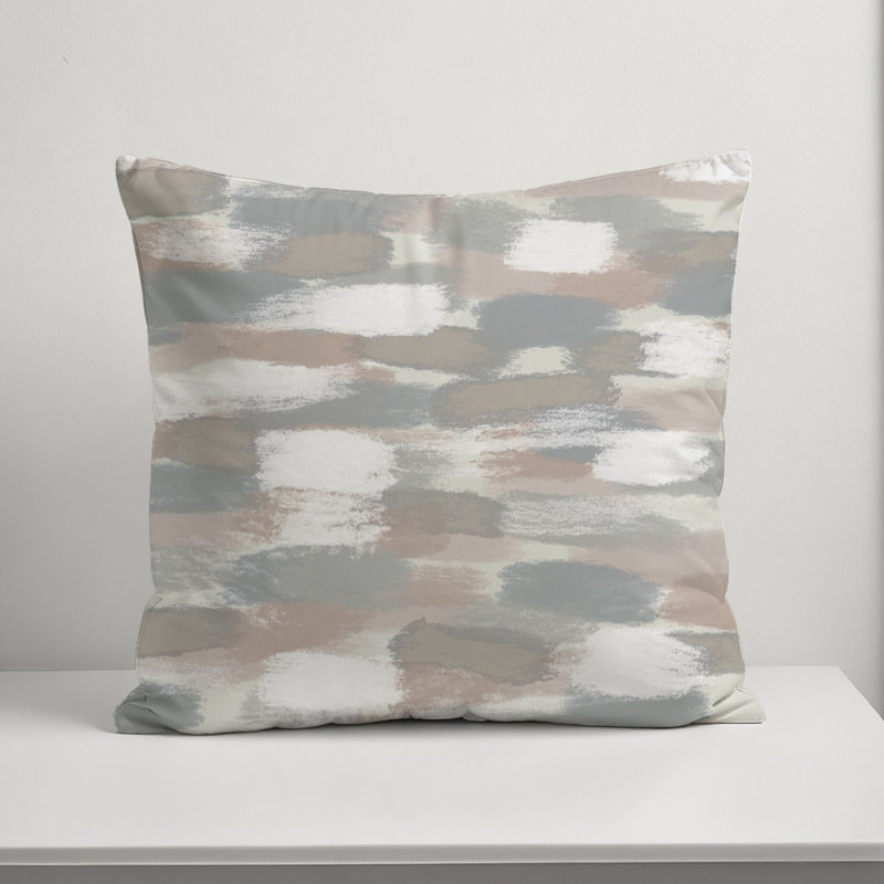 Brushstroke Outdoor Square Pillow Cover & Insert, Beige