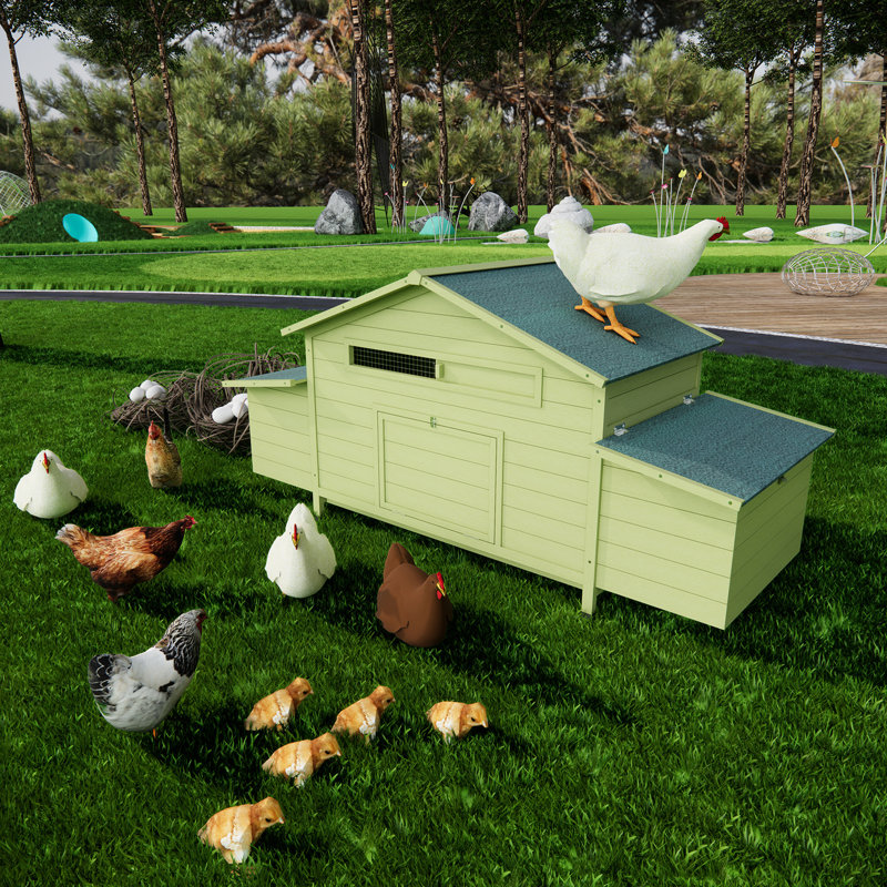 Large Chicken House, 11.12 Ft², -proof, 2 -range Doors, Perch, Ventilation System Cage, Nesting Boxes,