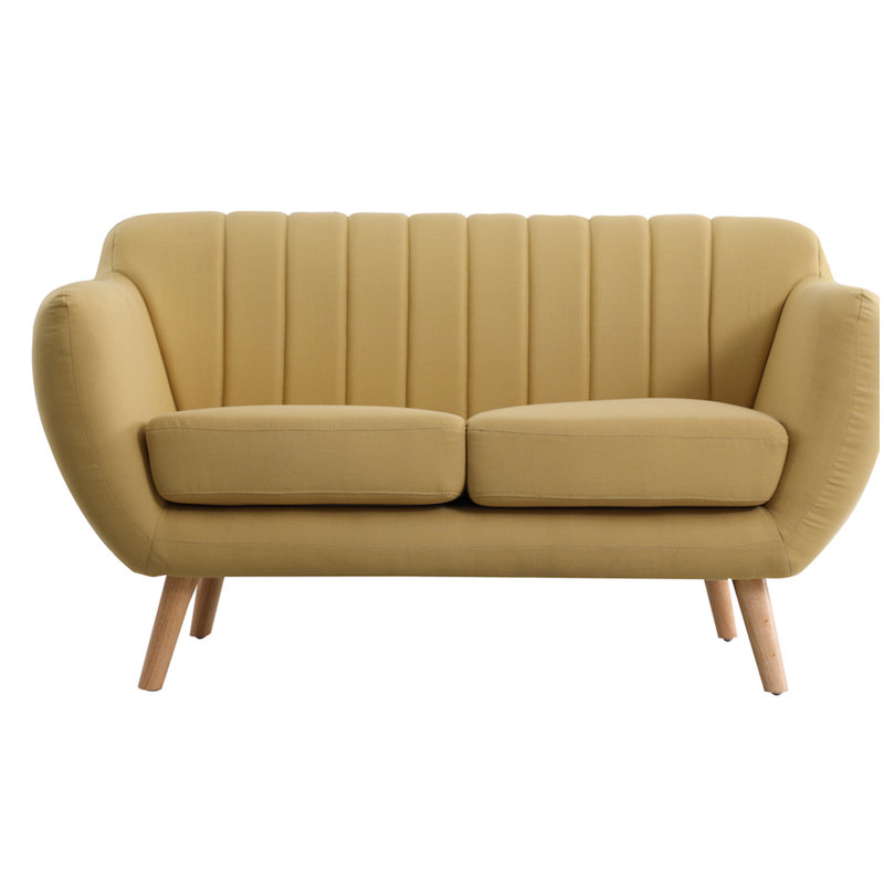 Canapé Villalba, Lin jaune de Naples, H 33,5 po x l 59,7 po x P 33 po, 2