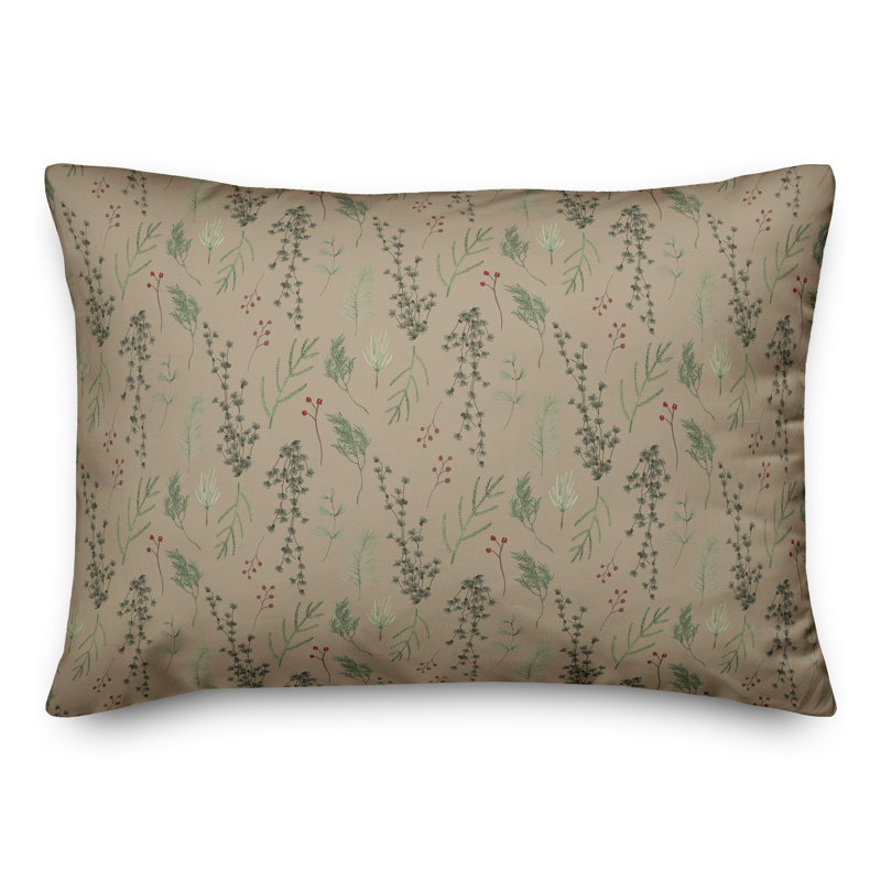 Floral Throw Pillow, Brown