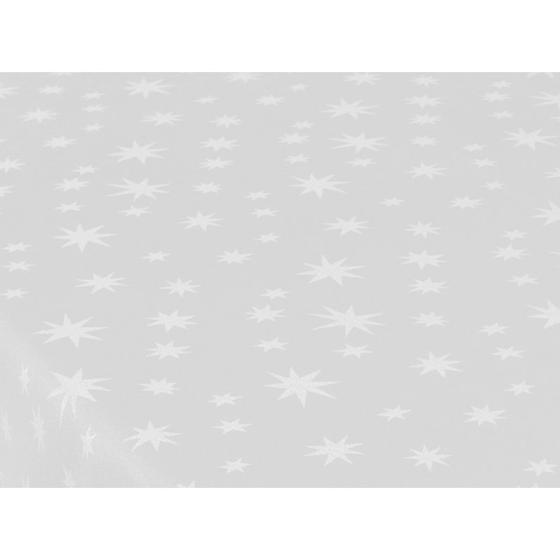 Val Christmas Star Tablecloth, White/Silver