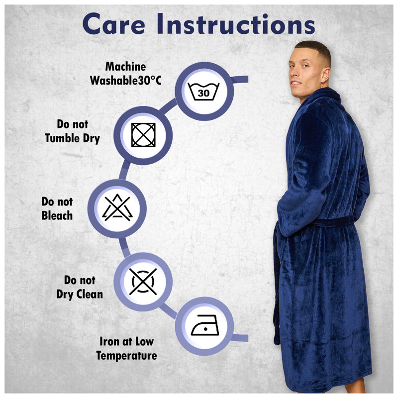 Flannel Mid-Calf Bathrobe with Pockets, Teal