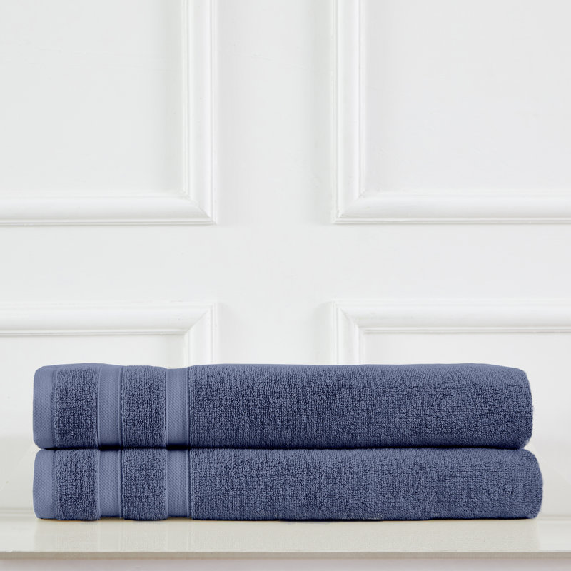 Ensemble de draps de bain 100% coton de qualité supérieure South GSM, Bleu acier