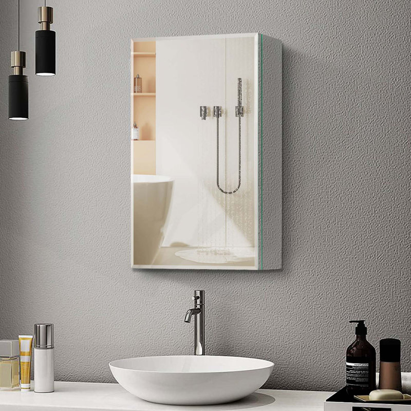 Armoire à miroir polyvalente avec fonctions avancées pour la salle de bain et le salon, Noir