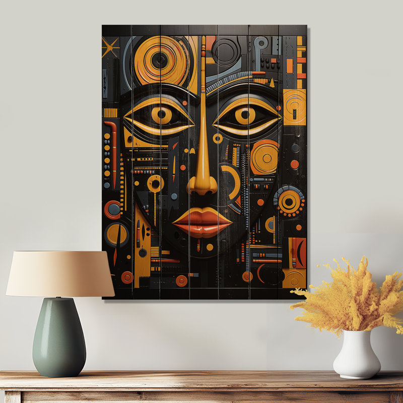 Jabraan African Tribal Rhythms II sur impression sur bois, H 32 po x l 24 po x P 0,78 po