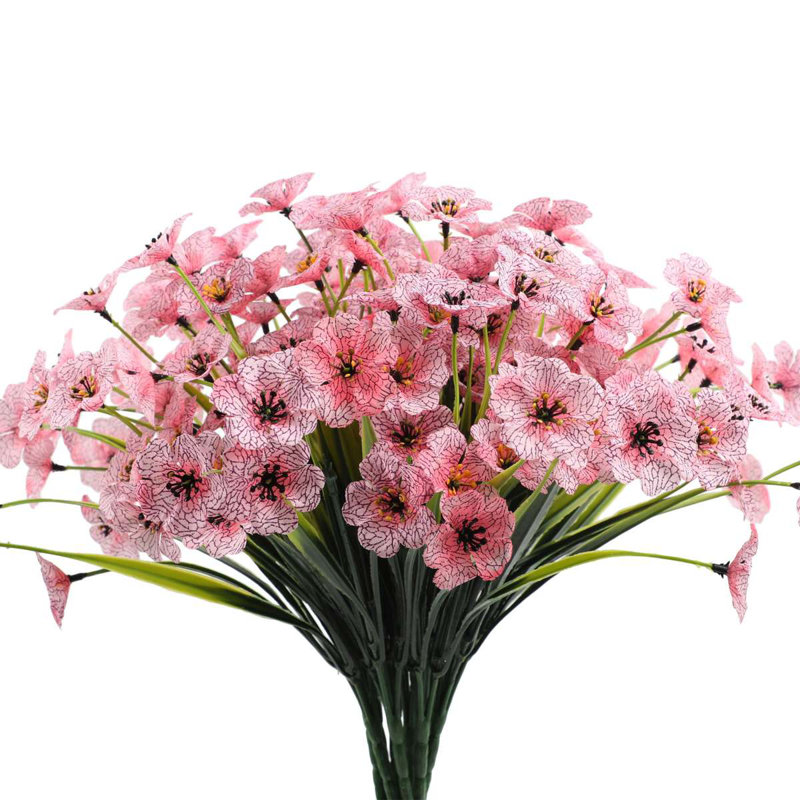 Porche de jardin 12 plantes artificielles en plastique résistant aux UV, Rose