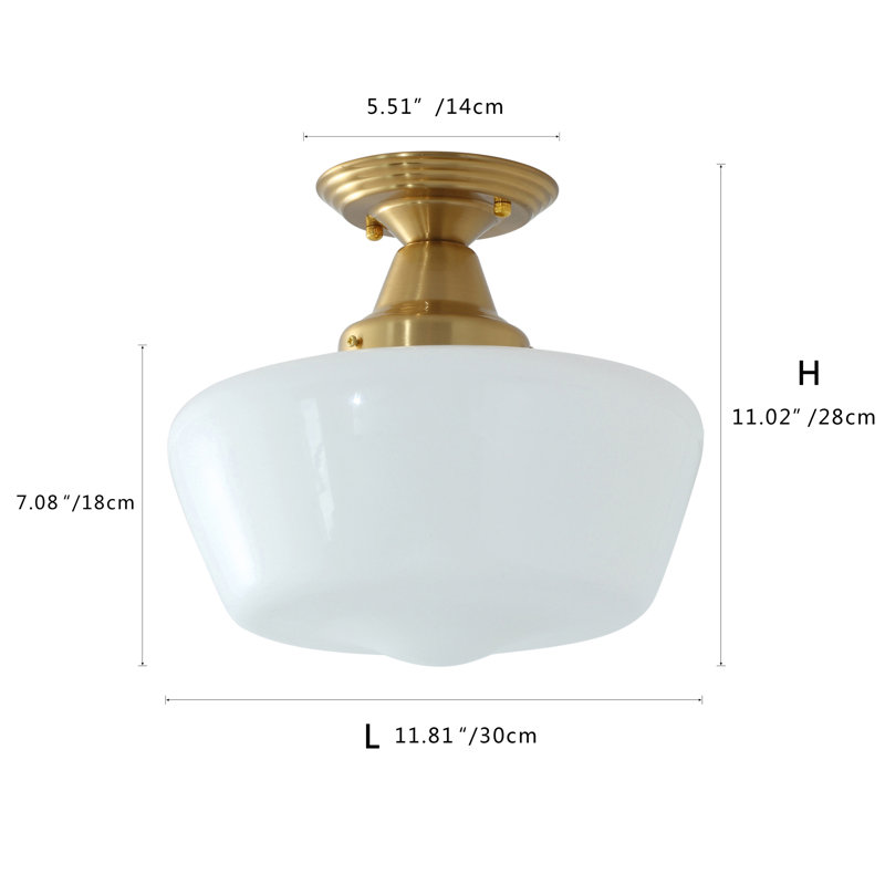 Horst 1 - Light 11.81'' Glass Shade Semi-Flush Mount Light Fixture