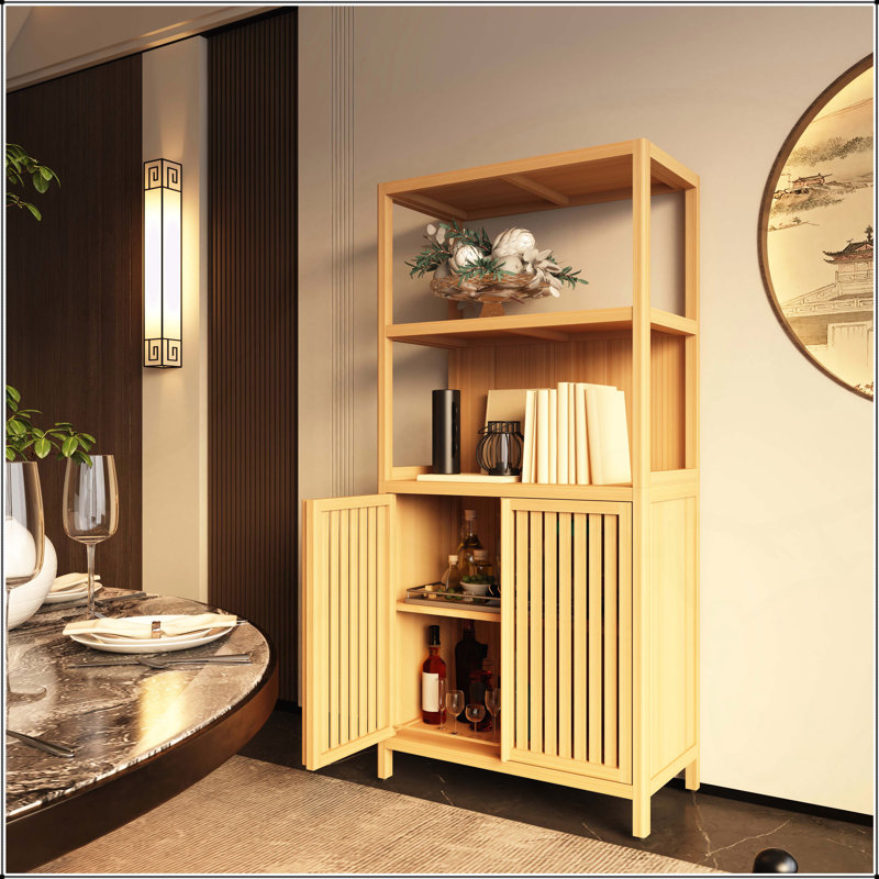 Versatile Bamboo Storage Cabinet for Various Rooms, Enhancing Organization