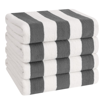 Serviettes de plage à rayures Devontia Cabana, serviettes de piscine surdimensionnées 30 x 60 pouces 4 pièces