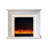 Beige Solid Wood Electric Fireplace