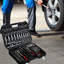 Boîte à outils noire à douille et clé à cliquet, outils en acier au carbone 171 pièces, pour l'entretien de la voiture, avec serrure, outils de mécanique appropriés, réparation de garage, pratique
