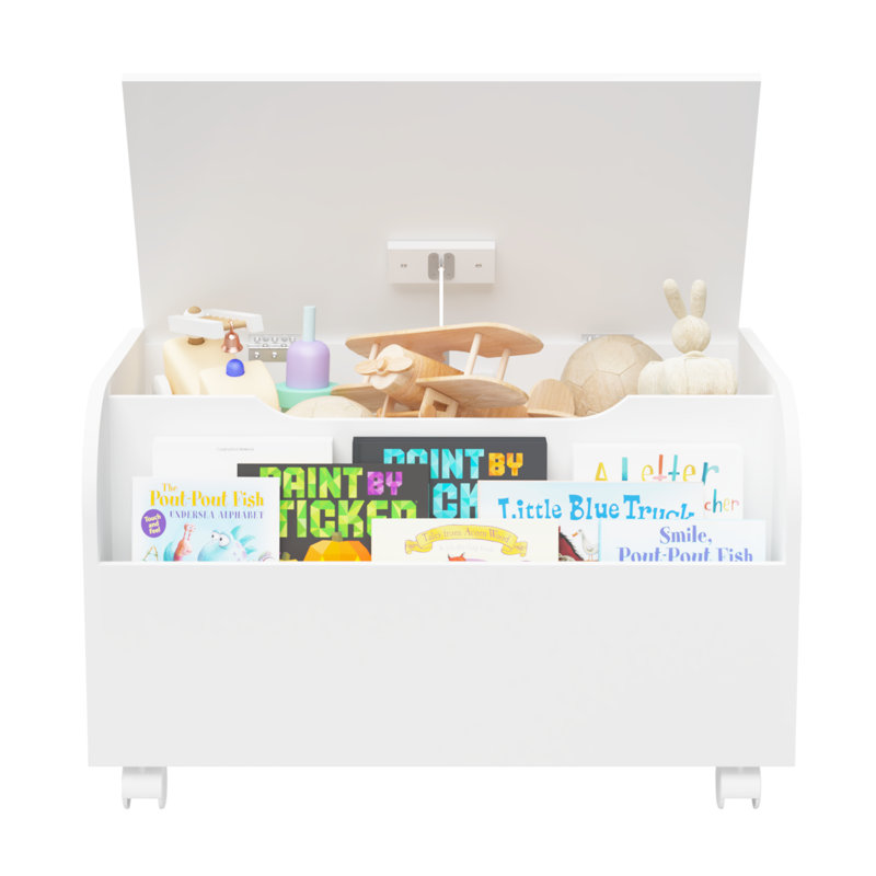 Boîte de rangement en bois avec 4 roues universelles