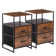 Kindall Industrial Rustic End Table Nightstand With Two Drawers And Open Shelf