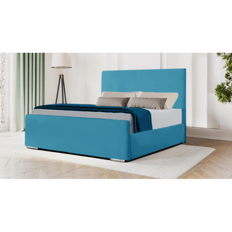 Bevilacqua Upholstered Bed, Teal, UK Super King - DE 180 x 200 cm