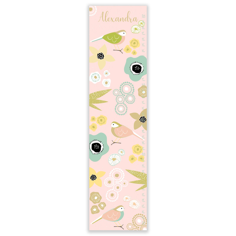 Tableau de croissance personnalisable floral boho oiseau Melania, Oui