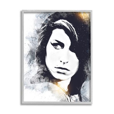 " Modern Amy Winehouse Portrait Bold Eye Abstract Pattern " by Birch&Ink