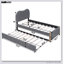 Lit plateforme tapissier avec pieds de support en bois et lit gigogne simple