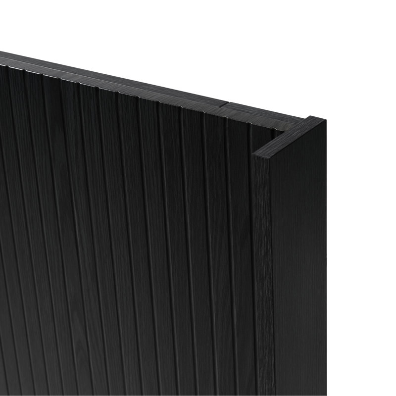 Queen Size Wood Headboard, 64.4" Wide Black Oak, Modern Wall - Mounted Fluted Wingback Design Framework, Elegant Real Makeup, Contemporary 3D Molded Facade, And Effortless Assembly Job Oak Sized