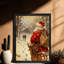 Père Noël rétro noir encadré avec art mural de style rétro-2006000326