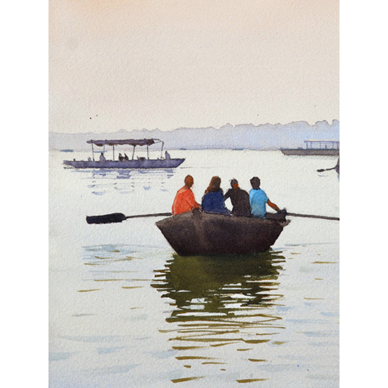 Balade matinale brumeuse | Aquarelle sur papier | Par Ramesh Jhawar