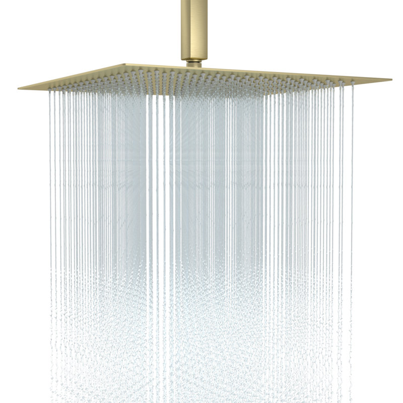 Rain Fixed Shower Head 2.5 GPM GPM, Gold