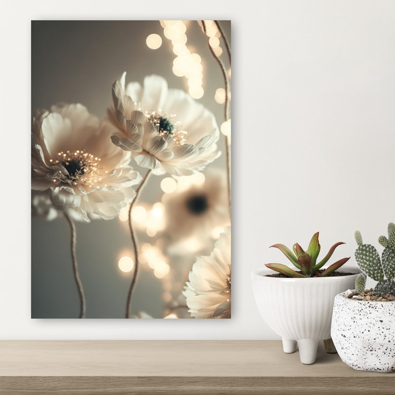 «Petals And Vintage Flower», reproduction d'art murale, H 18 po x l 12 po