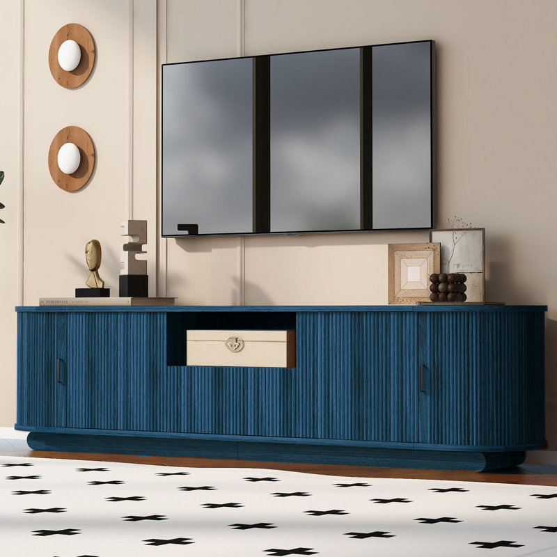 Meuble télé 79 po avec tablette ouverte, Marine
