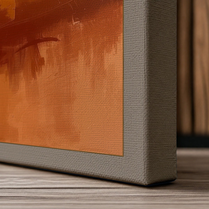 Desert Landscape Boho - Wrapped Canvas, 30x20 - 76.2 x 50.8 cm, Taupe Border