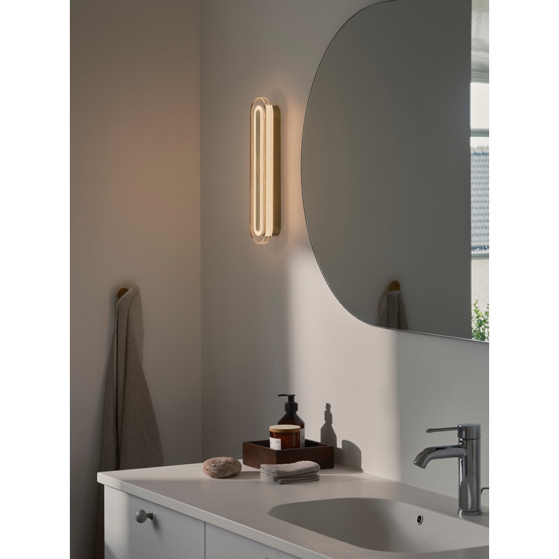 Plastic Flush Mounted Sconce, Brass