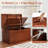 30" Large Bamboo Storage Box with Lid, Free-Stop Hinge & Cutout Handles
