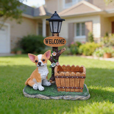 Sitting Chihuahua Dog Planter Statue