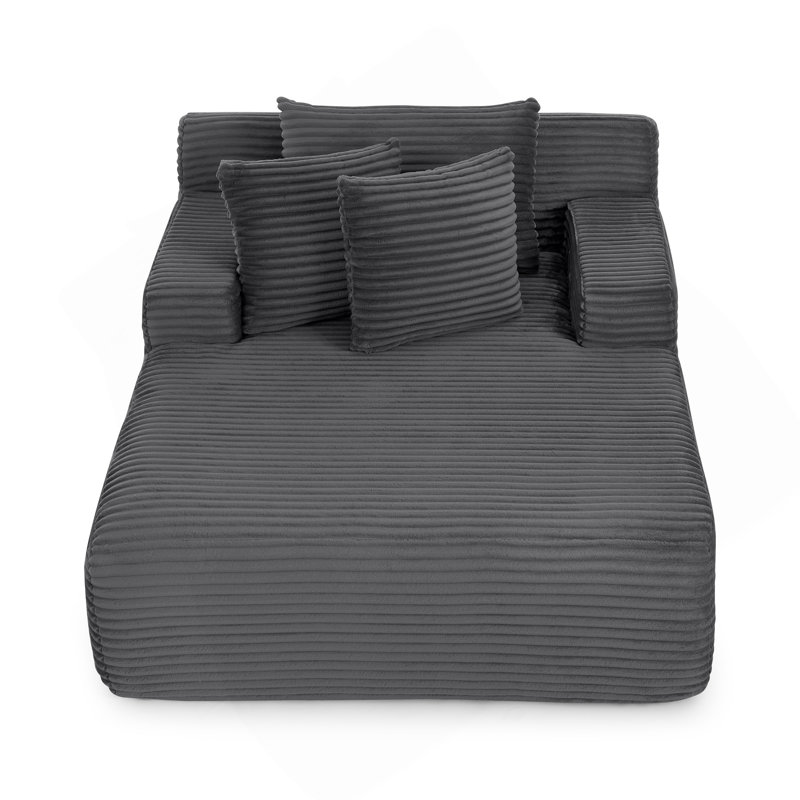 Méridienne simple, paresseuse, sans assemblage, fabriquée en tissu de velours, méridienne moderne moelleuse, utilisée pour les salons et les chambres à coucher - gris foncé