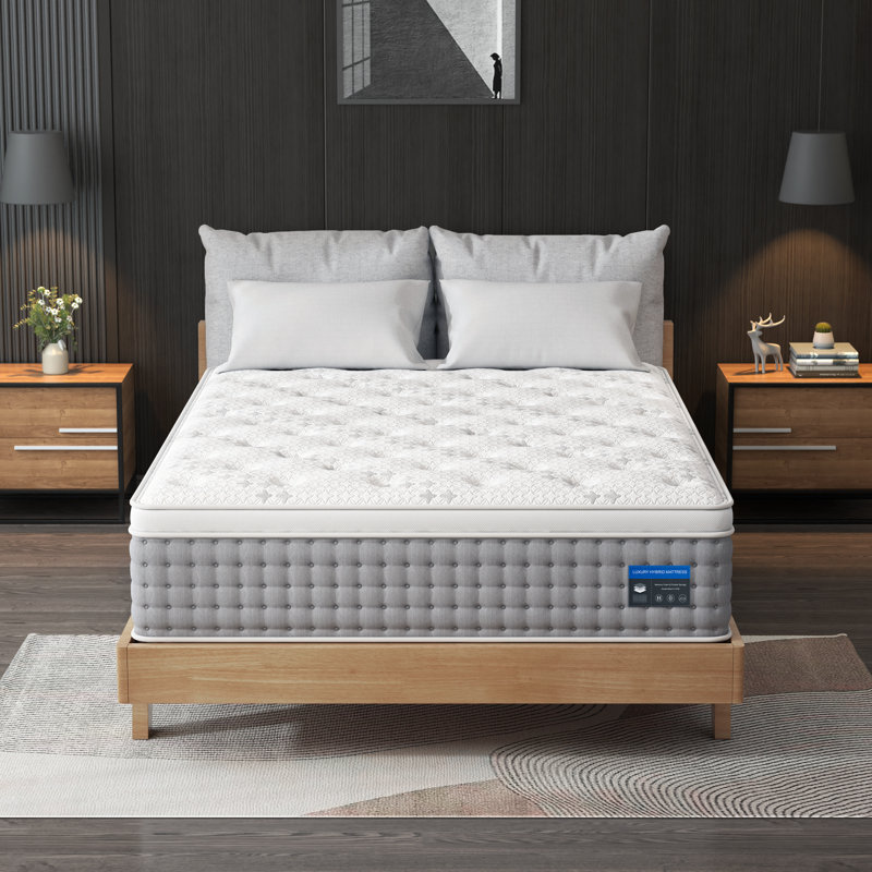 12" Medium Firm Hybrid Mattress,Gel-Infused Memory Foam & Motion lsolation Pocket Spring,CertiPUR-US & OEKO-TEX Certified