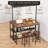 3-Tier Kitchen Island Storage Cabinet - 42" Multifunctional Microwave Stand with Open Shelves and Side Hooks, Kitchen Utility Table