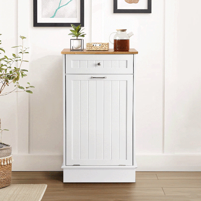 Armoire poubelle inclinable Havant, Blanc