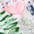 Tissu blanc / vert / rose