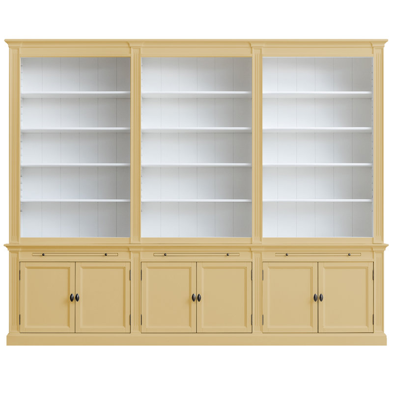 Bodee 240cm H x 300cm W Library Bookcase, Beige