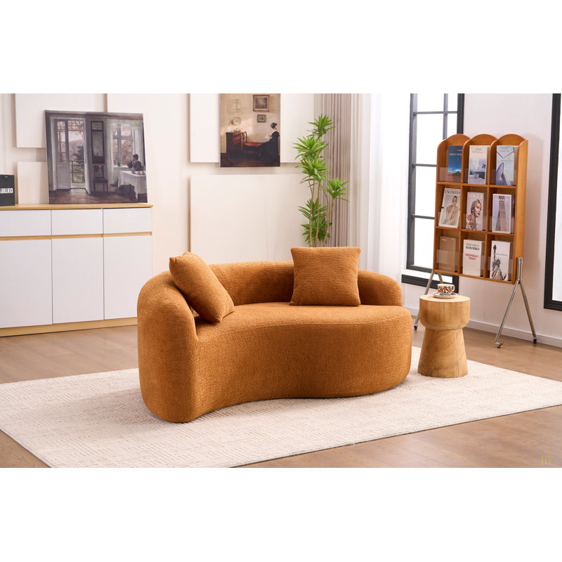Canapé modulaire en chenille Boneless S, Chenille orange