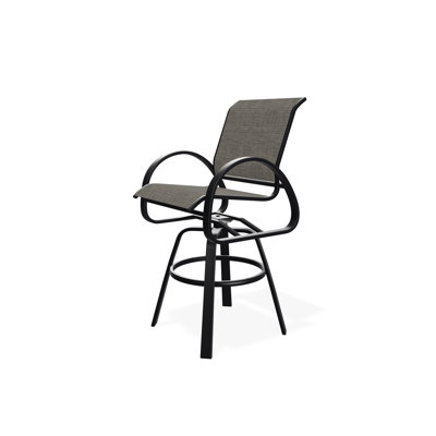 Aruba II Sling Aluminum Frame Balcony Height Swivel Café Chair