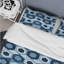 Ensemble de housse de couette moderne à motif hexagonal bleu et blanc IV-109155599